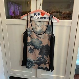French Connection Sheer Top With Plants